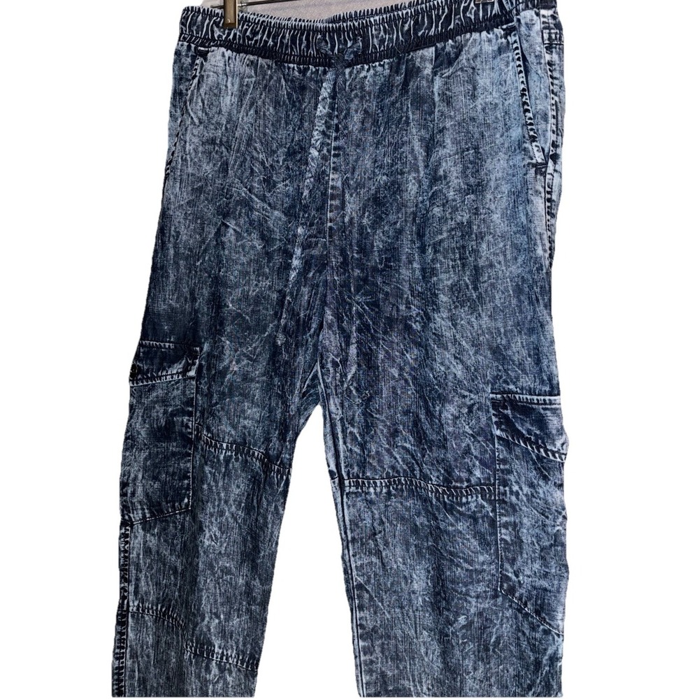 CLOTH and STONE Womens M Tencel Loose Jeans Pants Wide Barrel Leg‎ Jogger Cargo